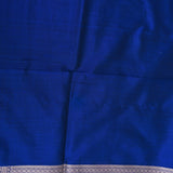 Royal Blue Banarasi Silk Saree With Silver Zari Floral Jaal Weave