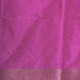 Baby Pink Banarasi Silk Saree With Gold Zari Floral Jaal Weave