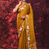 Jewel Golden Yellow Tissue Silk Saree