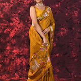 Jewel Golden Yellow Tissue Silk Saree
