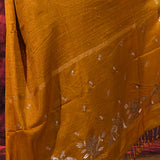 Burnt Yellow Tussar Embroidered Saree