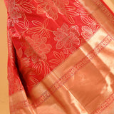 Crimson Floral Banarasi Silk Saree