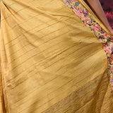 Golden Beige Embroidered Tussar Saree