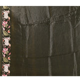 Dark Green Embroidered Tissue Silk Saree
