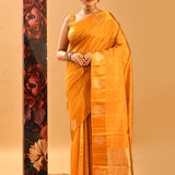 Mustard Yellow Banarasi Silk Saree