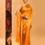 Mustard Yellow Banarasi Silk Saree