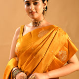 Mustard Yellow Banarasi Silk Saree