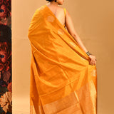 Mustard Yellow Banarasi Silk Saree