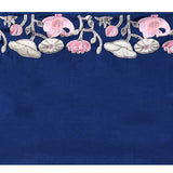 Dark Blue Embroidered Silk Blend Saree