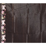 Black Embroidered Tissue Silk Saree