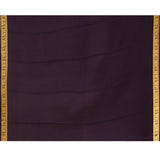 Midnight Blue Woven Checks Mysore Crepe Saree