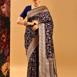 Regal Purple Allover Meenakari Banarasi Silk Saree