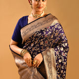 Regal Purple Allover Meenakari Banarasi Silk Saree