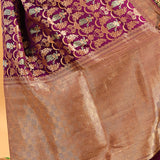 Royal Purple Lady Motif Meenakari Banarasi Silk Saree