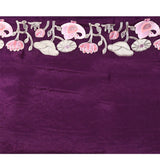 Dark Purple Embroidered Silk Blend Saree