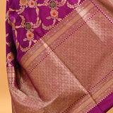 Royal Purple Floral Meenakari Banarasi Saree