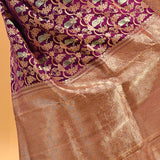 Royal Purple Figurative Meenakari Banarasi Silk Saree