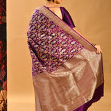 Royal Purple Figurative Meenakari Banarasi Silk Saree
