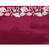 Plum Purple Embroidered Silk Blend Saree