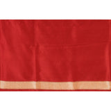 Deep Red With Gold Leaf Butti And Scalloped Gold Zari Pallu Banarasi Silk Saree
