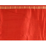 Dusky Red With Foral Butti In Banarasi Silk Saree