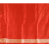 Brick Red Vertical Floral Jaal Banarasi Silk Saree