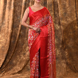 Bright Red Woven Patola Silk Saree