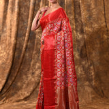 Bright Red Woven Patola Silk Saree