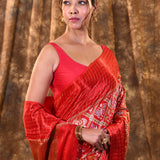 Bright Red Woven Patola Silk Saree