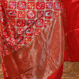 Bright Red Woven Patola Silk Saree