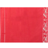Deep Pink Embroidered Tussar Silk Saree
