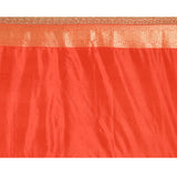 Red With Gold Damask And Scalloped Shell Border Banarasi Silk Saree