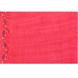 Hot Pink Embroidered Tussar Silk Saree