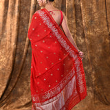 Crimson Red Buttis Woven Banarasi Silk Saree