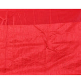 Bright Red Embroidered Tussar Saree