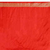 Red Meenakari Floral Vine Banarasi Silk Saree