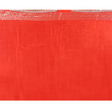 Bright Red Floral Butti Banarasi Silk Saree