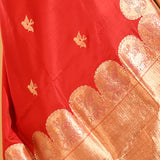 Red Deer Butti Banasari Silk Saree