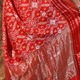 Crimson Red Banarasi Patola Silk Saree