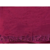 Berry Purple Embroidered Satin Silk Saree