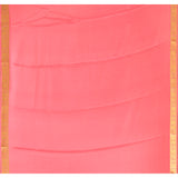 Blush Pink Mysore Crape Saree In Gold Zari Checks