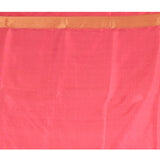 Bright Pink With Gold Floral And Gold Zari Border Banarasi Silk Saree