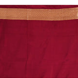 Rich Burgundy Floral Vine Banarasi Silk Saree