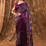 Plum Purple Woven Patola Silk Saree