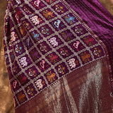 Plum Purple Woven Patola Silk Saree