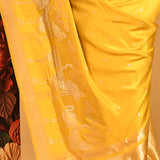 Sunshine Yellow Floral Zari Butti Banarasi Silk Saree