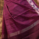 Classic Purple Embroidered Silk Blend Saree