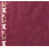 Plum Purple Floral Tissue Silk Saree