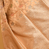 Golden Beige With Floral Zari Meenakari In Banarasi Tissue Saree