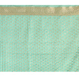 Mint Green In Floral Gold Zari On Banarasi Silk Saree
